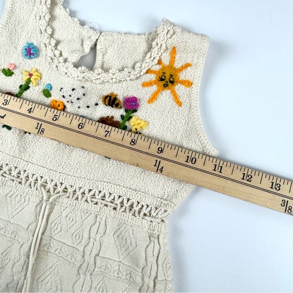 Isabella Mia Baby Girls Sz 6-12 M Boho Embroidered Sleeveless Crochet Top Peru - Picture 6 of 8
